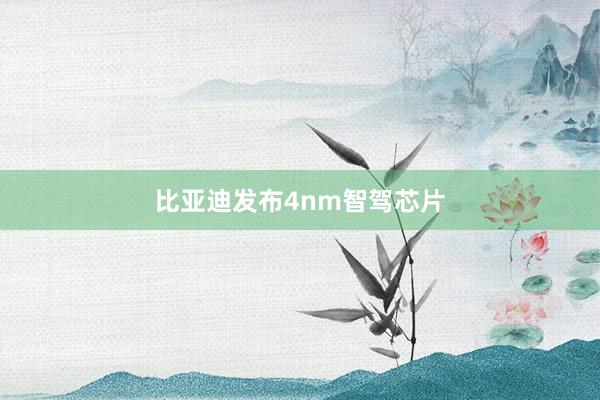 比亚迪发布4nm智驾芯片