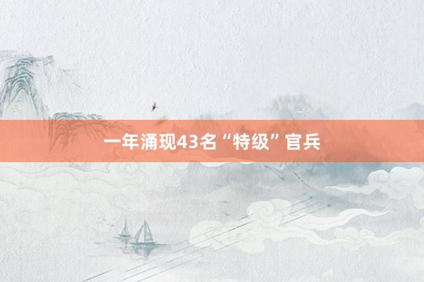 一年涌现43名“特级”官兵