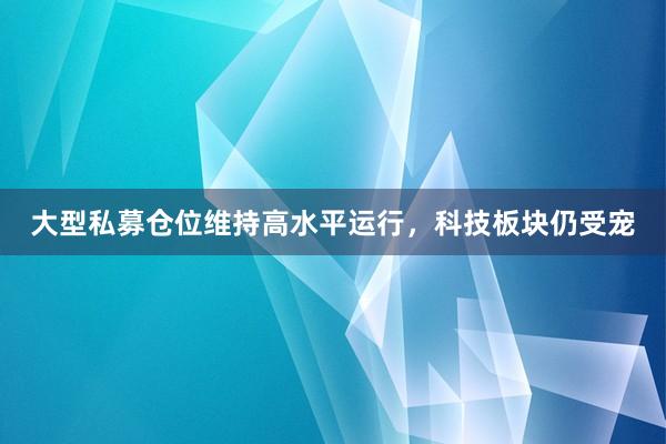 大型私募仓位维持高水平运行，科技板块仍受宠