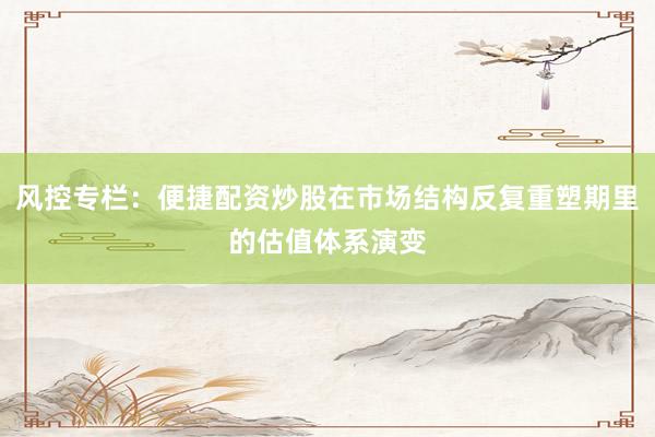 风控专栏：便捷配资炒股在市场结构反复重塑期里的估值体系演变