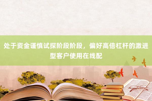 处于资金谨慎试探阶段阶段，偏好高倍杠杆的激进型客户使用在线配