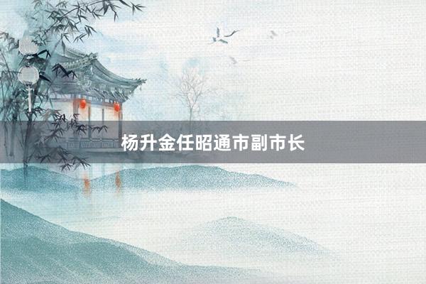 杨升金任昭通市副市长