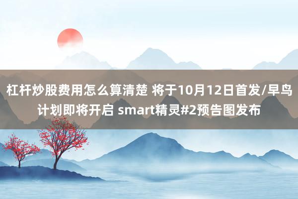 杠杆炒股费用怎么算清楚 将于10月12日首发/早鸟计划即将开启 smart精灵#2预告图发布