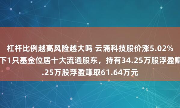 杠杆比例越高风险越大吗 云涌科技股价涨5.02%，大成基金旗下1只基金位居十大流通股东，持有34.25万股浮盈赚取61.64万元