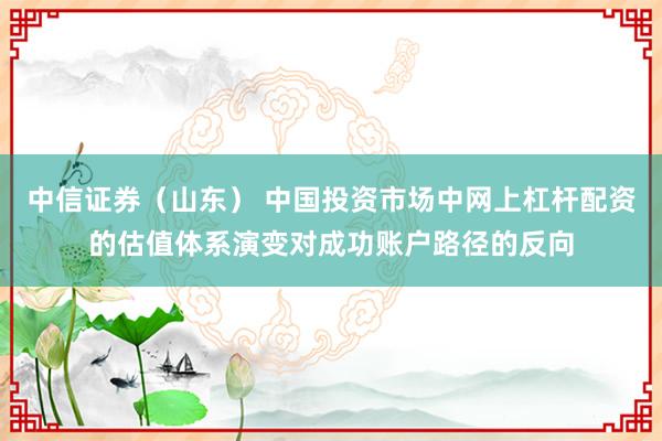 中信证券（山东） 中国投资市场中网上杠杆配资的估值体系演变对成功账户路径的反向