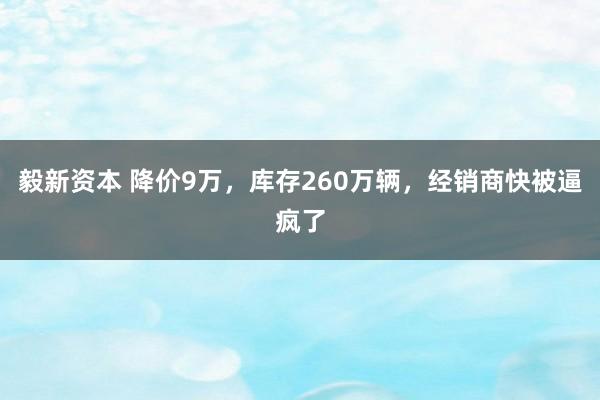 毅新资本 降价9万，库存260万辆，经销商快被逼疯了
