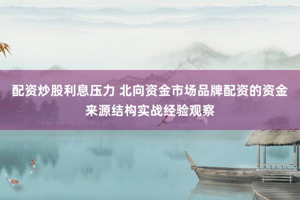 配资炒股利息压力 北向资金市场品牌配资的资金来源结构实战经验观察
