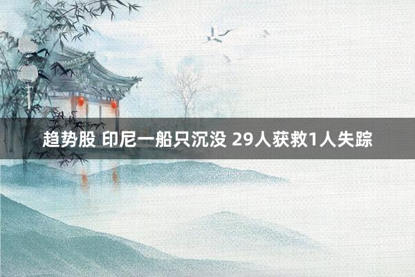 趋势股 印尼一船只沉没 29人获救1人失踪