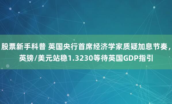 股票新手科普 英国央行首席经济学家质疑加息节奏，英镑/美元站稳1.3230等待英国GDP指引
